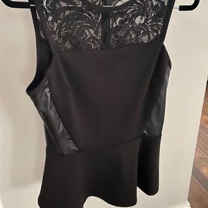 Sleeveless Black Peplum Top